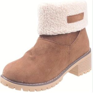 Ladies faux suede and shearling boots